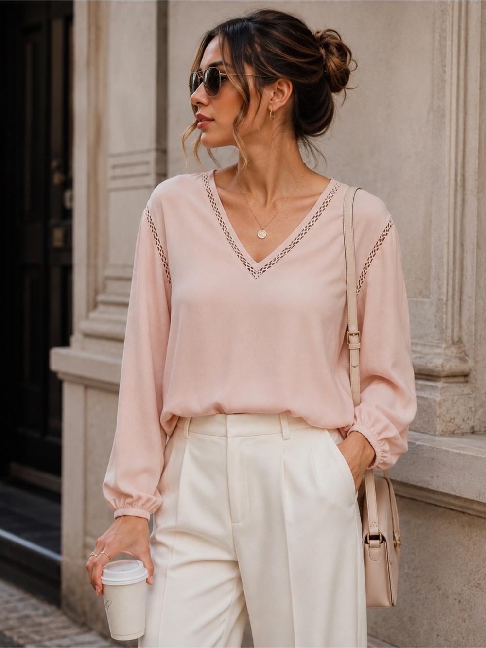 Revolve 1. State blush hi low chiffon Blouse July sale